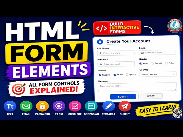 HTML Form Elements Tutorial in Hindi | Input Controls in HTML Explained with Examples