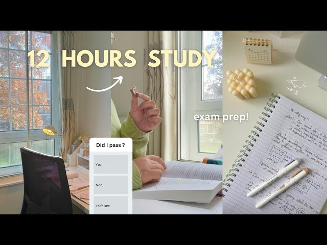 12 HOURS STUDY CHALLENGE 📚🎧 *studying for exam till 3 AM* 🔥