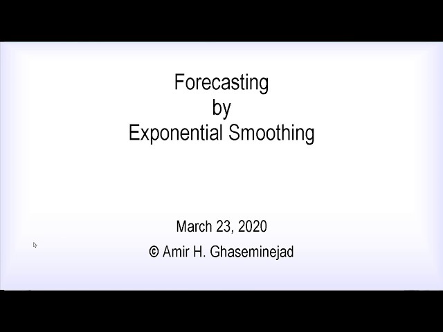 Forecasting by Exponential Smoothing (finding the best alpha using solver in excel)