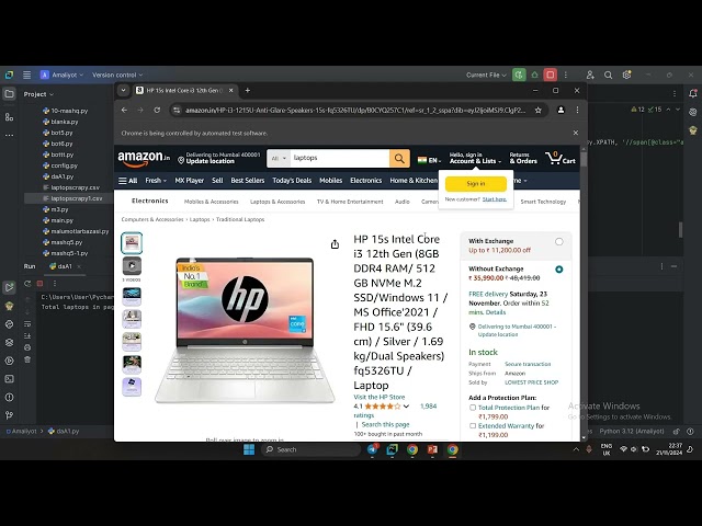 selenium amazon project python