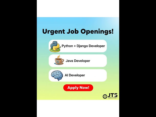Fresher Job Openings: Python, Java & AI – Join Before Month-End