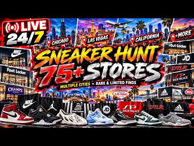 LIVE 24/7: I Visited 50+ Sneaker Stores Across America! Rare & Limited Finds