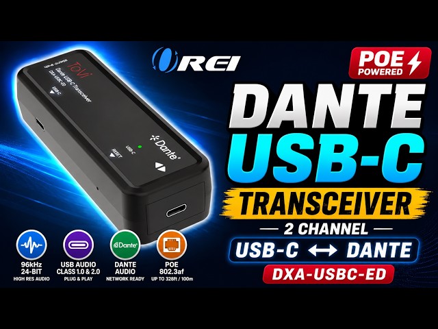 USB-C to Dante Audio Converter | ToVi DXA-USBC-ED 2CH 96kHz/24-bit Transceiver