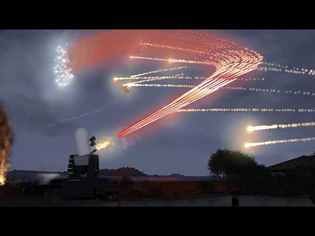 MiG-29 Fighter Jet downed by Defence System at Night - Military Simulation - ArmA 3