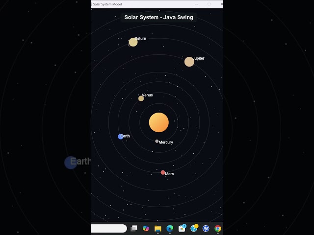 Solar System in Java Swing 🌞 | Planet Orbit Animation #shorts