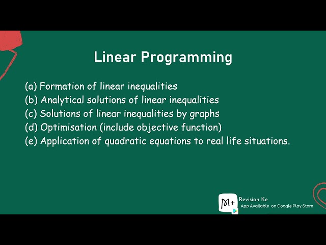 Linear Programming | Intro | Form 4 Mathematics  KCSE Revision