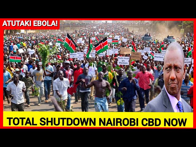 happening now live! Roads blocked in Nairobi CBD now by angry kenyans rejecting ebola quarantine