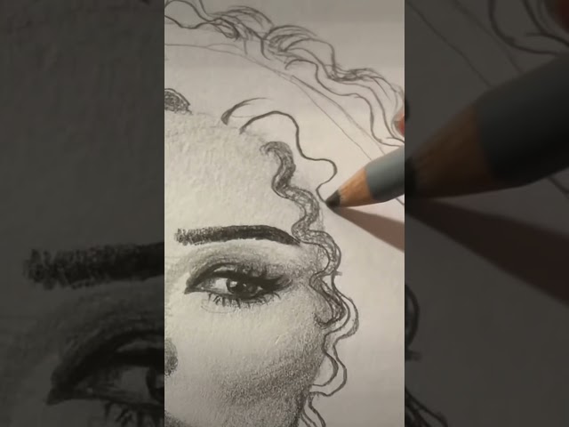 How to draw curly hair without drawing curls #drawingtutorial #drawinghacks #curlyhair #hairdrawing
