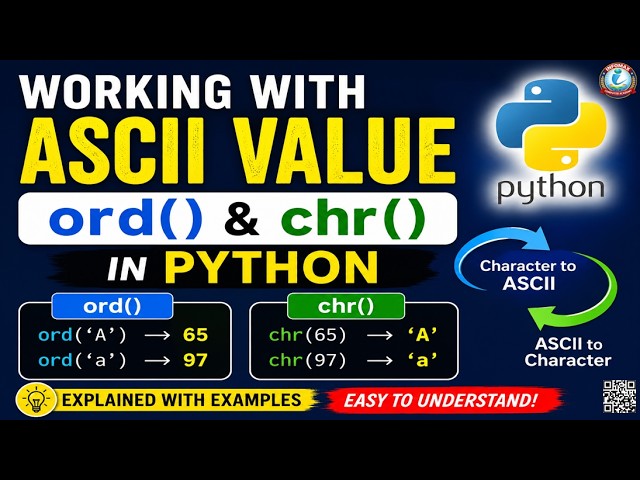 Working with ASCII Values in Python | ord() and chr() Functions Explained with Examples