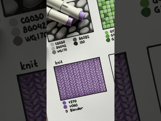 🌟Tutorial Alert: Knit Print with Ohuhu Markers!🌟 #coloring #ohuhu #coloringtutorial #tutorial #art
