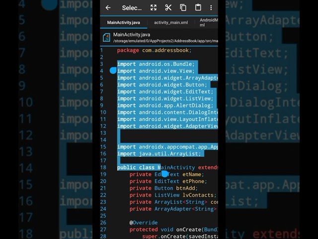 How to create AddressBook app with AIDE & ChatGPT