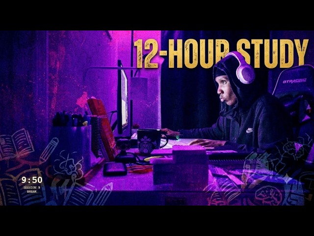 12-hour study | 50+10 | Rain SFX | Computer Science