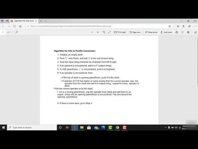 24  Algorithm for Infix to Postfix
