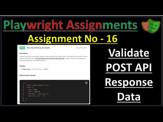 Playwright Assignment 16 | Validate POST API Response Data | Pradeep Nailwal