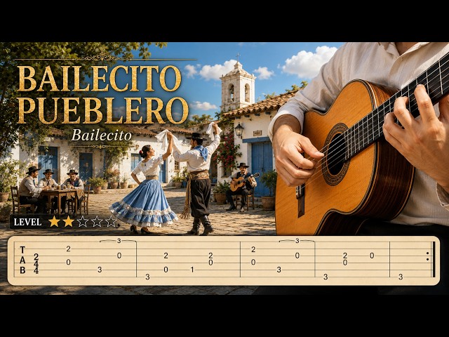BAILECITO PUEBLERO  🎸  Adolfo Peralta Achával | Tutorial para Guitarra Clásica + TABS