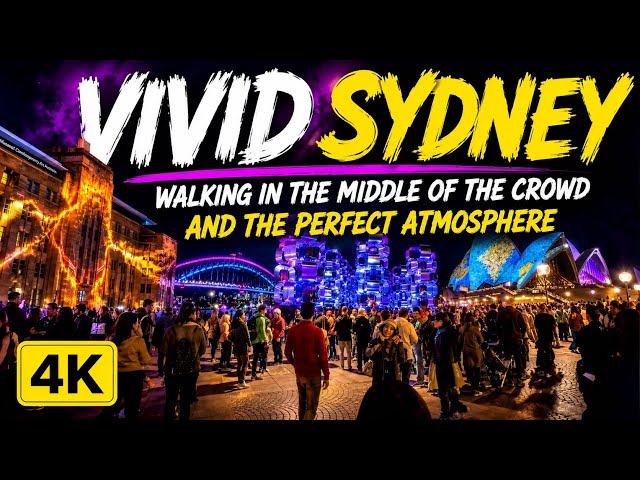 VIVID SYDNEY 2026 🇦🇺 | Walking Through Massive Crowds & Stunning Light Shows 😲 | Sydney Walk 4K