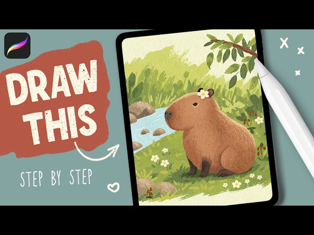 Cute Capybara in Procreate | Easy Step-by-Step Tutorial