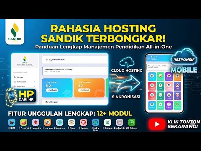 Tutorial 🔥🔥🔥 | Hosting Aplikasi manajemen pendidikan SANDIK 10 Fitur dalam 1 Aplikasi