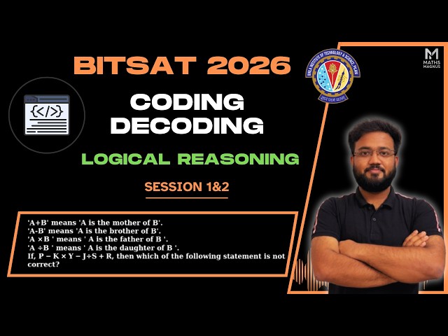 BITSAT 2026 Coding-Decoding in 15 Minutes 🔥 | Complete Concepts + PYQs | Ayush Sir