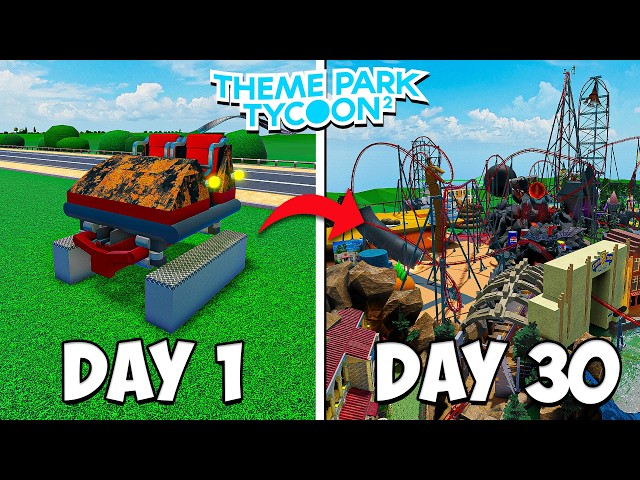 I spent 30 DAYS building this rollercoaster in Theme park Tycoon 2