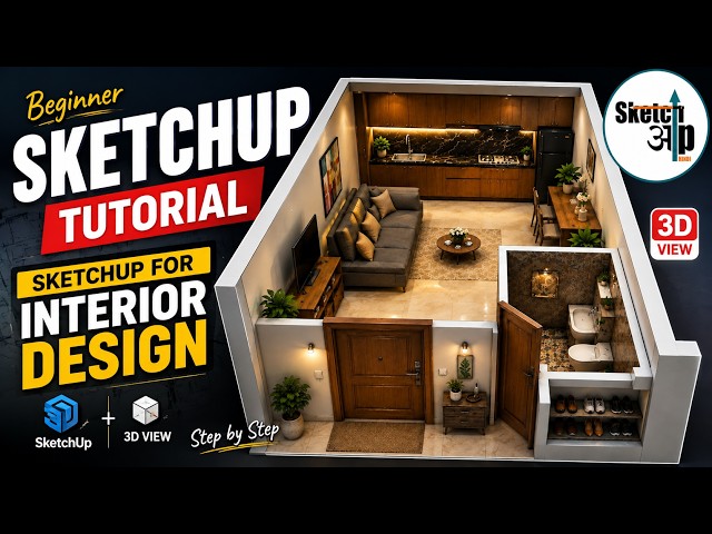 Beginner Sketchup Tutorial | Sketchup for Interior Design |