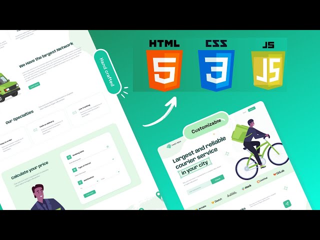 Multipage Courier Delivery Website Design using HTML, CSS, and JavaScript