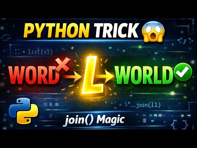 Python me String Modify kaise kare | list + join() Function Explained in Hindi