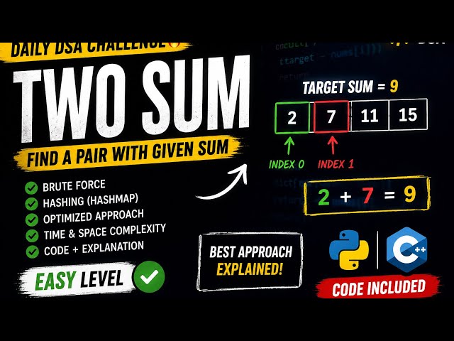 Two Sum Problem | Best DSA Interview Question | Typicaltechy05