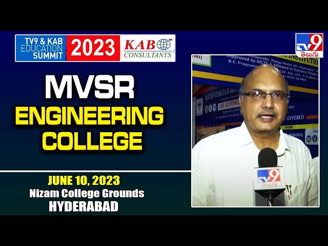 MVSR Engineering College | TV9 & KAB Education Summit 2023 - TV9