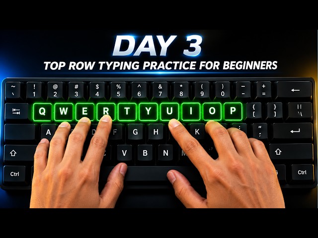 Typing Tutorial for Beginners | Top Row Keys Practice (QWERTYUIOP) | Day 3 🚀