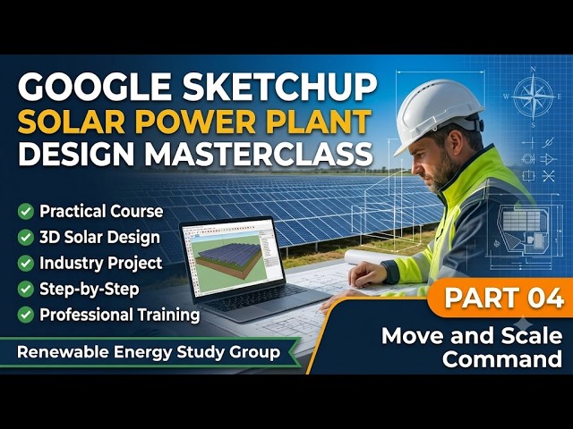 Google SketchUp Solar Plant Design | Part 4 | Move & Scale Commands