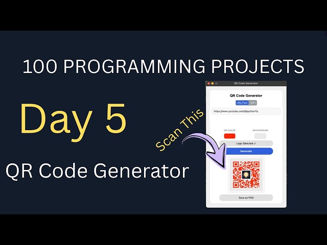 QR Code Generator in Python (Tkinter Tutorial) — Day 5/100