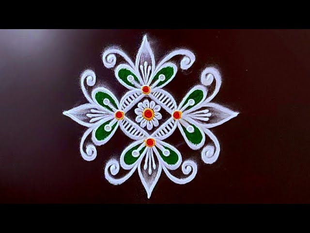 2 Beautiful simple and Easy Rangoli kolam designs /Navaratri Dasara festival special rangoli designs