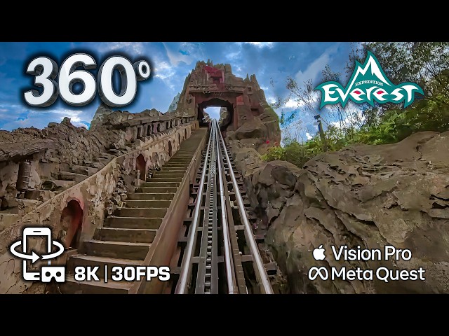Epic 8K 360° Expedition Everest POV: 😱 OMG! Broken Track - VR Roller Coaster Ride! Disney World