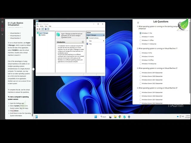 8.1.3 Lab Explore Virtualization