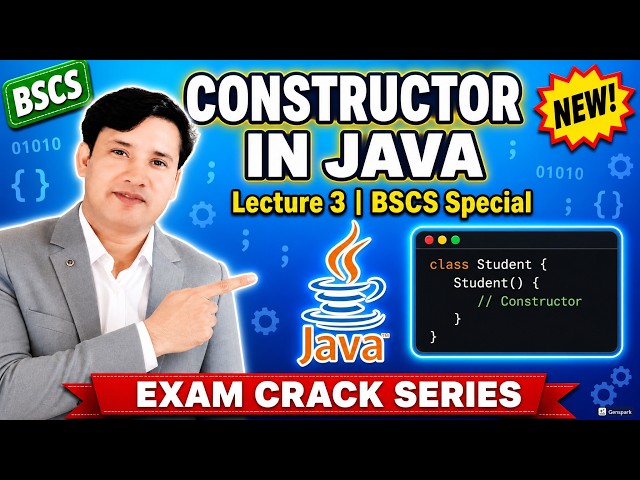 Lecture 3:Constructors in Java | Default Constructors | Java OOP Series | Crack Exam in 7