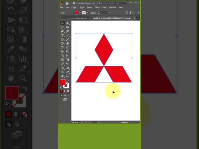 Mitsubishi logo Design In Illustrator | Mitsubishi Motors logo Make In Illustrator