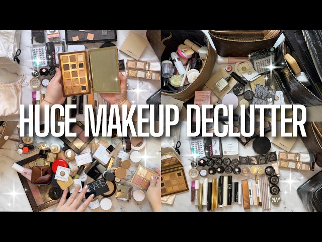 ✨HUGE Luxury & Clean Beauty Makeup Declutter | Moving Series Part 1📦✨