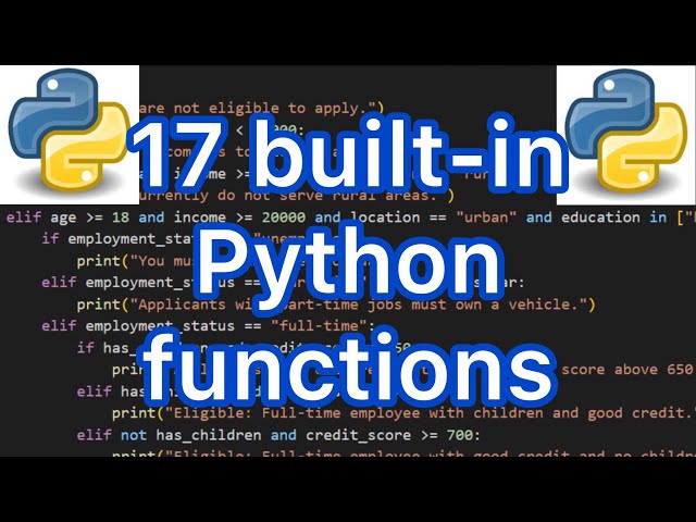 17 Python built-in Functions