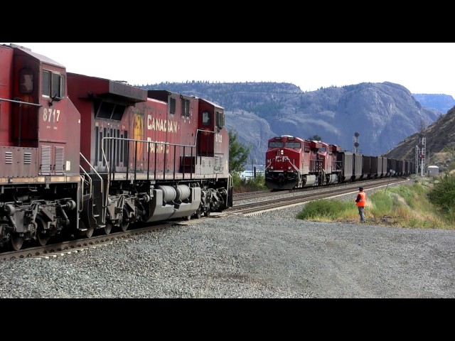 Canadian Pacific coal train cross at Kamloops Lake