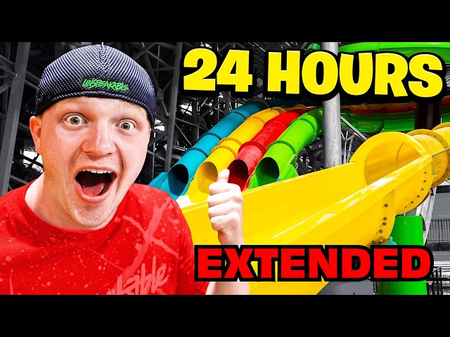 24 HOUR OVERNIGHT WATERPARK CHALLENGE! - EXTENDED