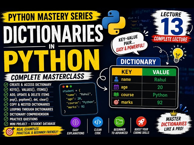 Python video lecture series-- lecture 13