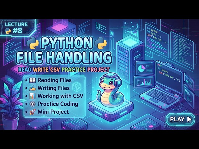 Python File Handling | Reading, Writing, CSV Files & Mini Project | Lecture #8