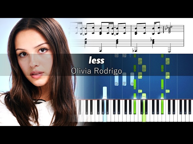 Olivia Rodrigo - less - Piano Tutorial with Sheet Music
