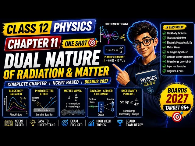 Class 12 Physics Chapter 11 ONE SHOT  Dual Nature of Radiation & Matter | Complete Chapter | 