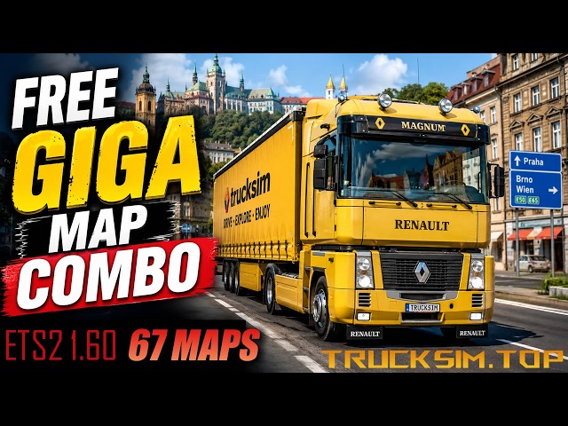 Free Giga Map Combo for ETS2 1.60 | 67 Maps, 149 Files, Links and Guide