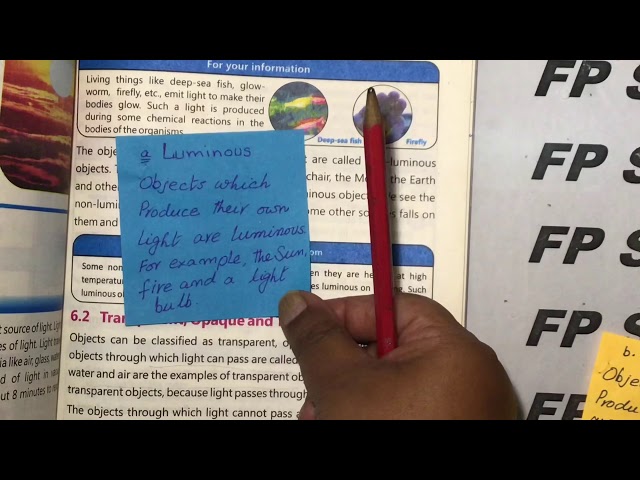 PTB Science level 5 unit 6 Properties and Behaviours of Light 💡 💫🌓🔥