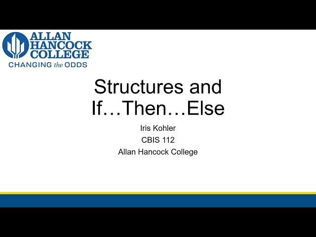 [CBIS 112] Selection Structures