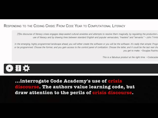 Strategic Discourse: The Politics of (New) Literacy Crises [Trailer]