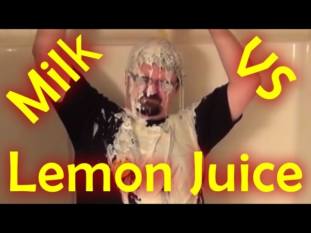 Milk vs Lemon Juice Reaction poured GROSS  - Let's Do Science!